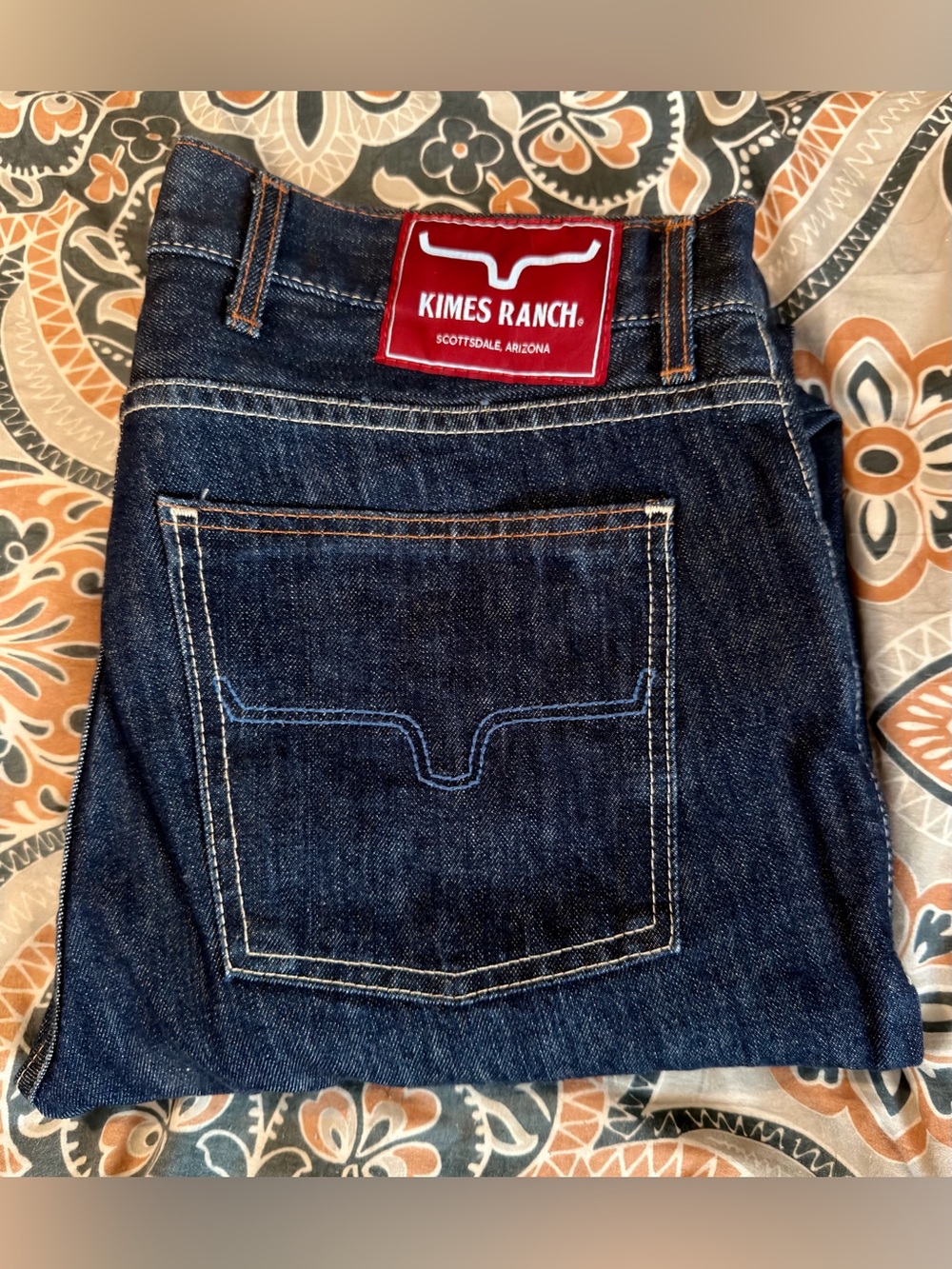Pre-owned Kimes Ranch Men's Dark Indigo Bootcut Jeans ,relaxed fit , worn ones